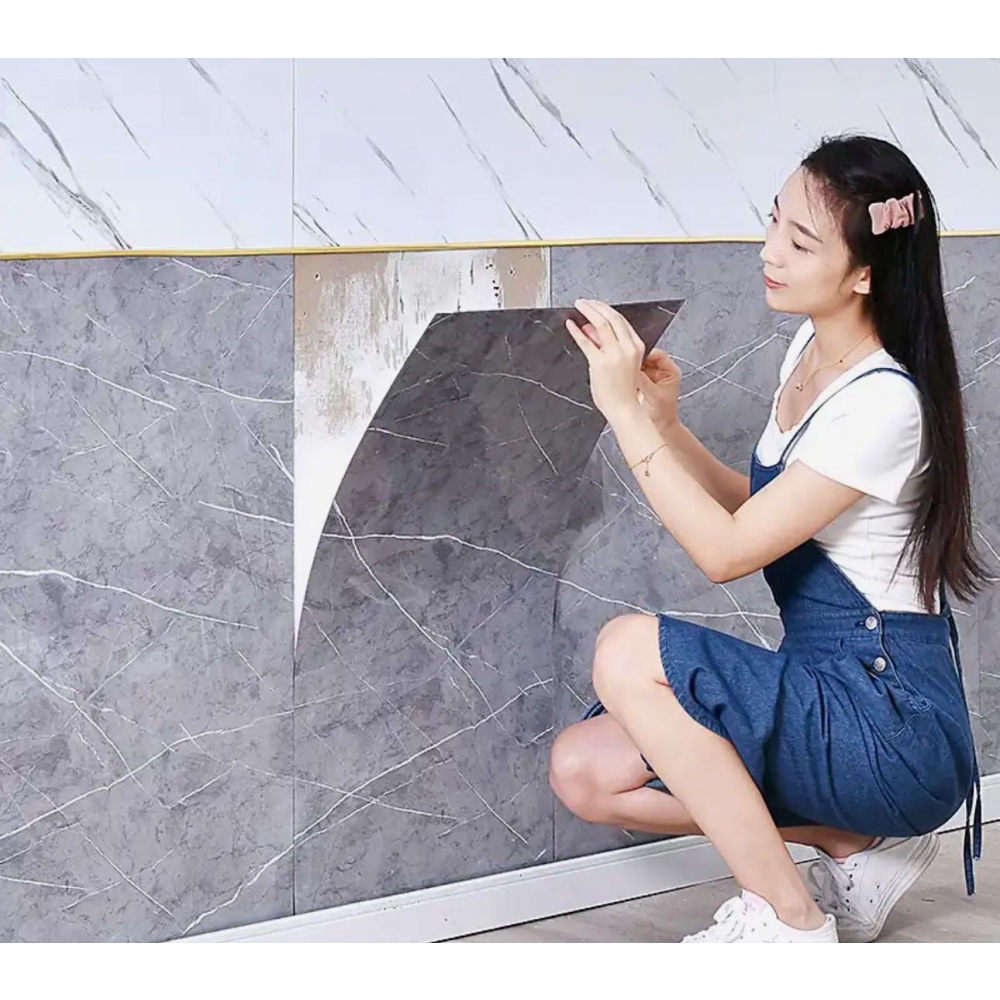 GRİ MERMER DESEN PVC DUVAR KAPLAMA 30*60CM 6 ADET