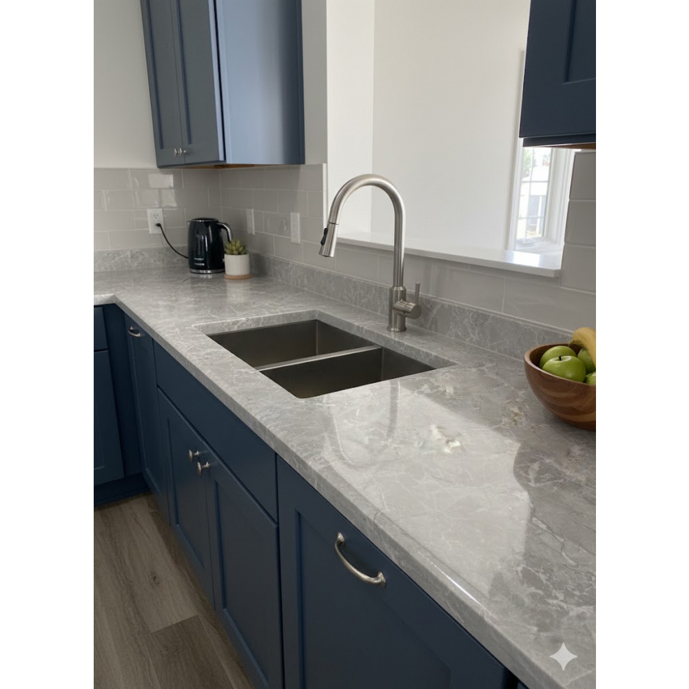 Avrupa gri mermer Desenli Mutfak Tezgah Üstü Fayans Kaplama Yapışkanlı Folyo 5 Metre