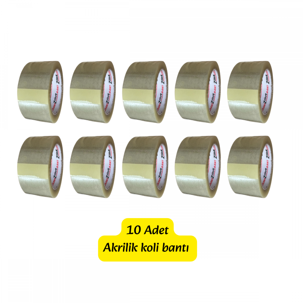 10 adet 45x100mt akrilik koli bandı akrilik kopmaz koli bantı ambalaj bantı şeffaf