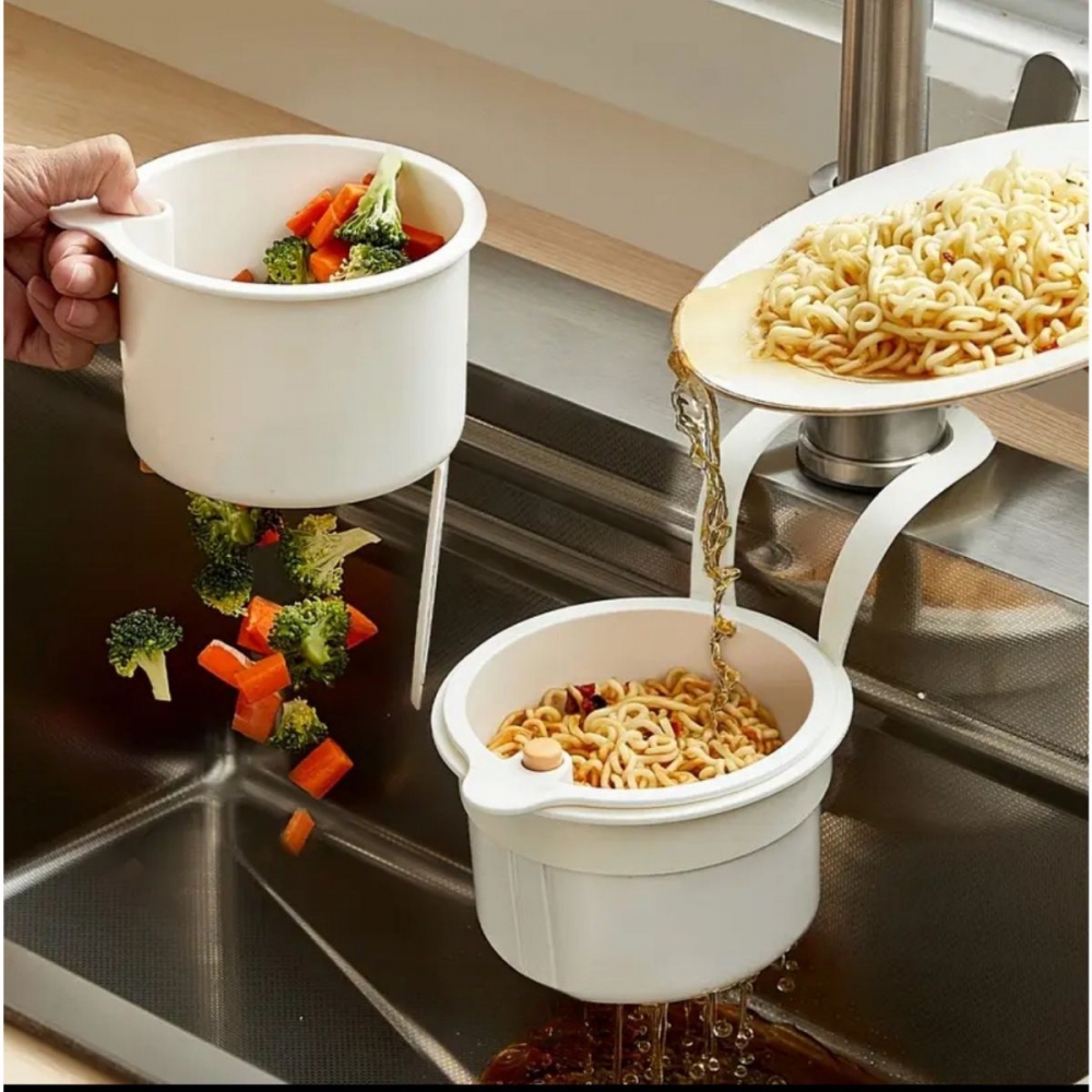 Altı açılabilen lavabo çöp süzgeci yemek çöp süzgeci lavabo süzgeci mutfak evye süzgeci asılabilir süzgec