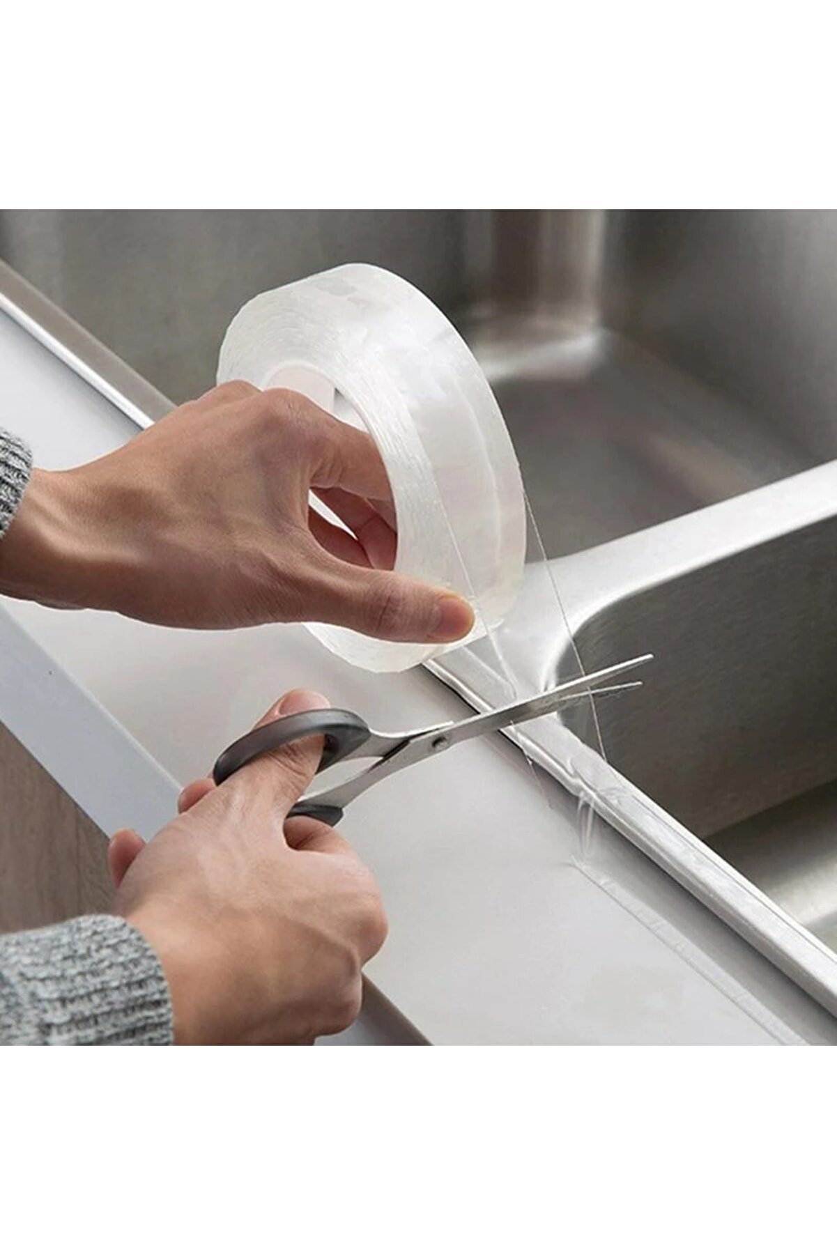 Şeffaf Sızdırmaz Kalın Bant 0,5mmx4cmx5mt Mutfak Evyesi Ankestra Ocaklara