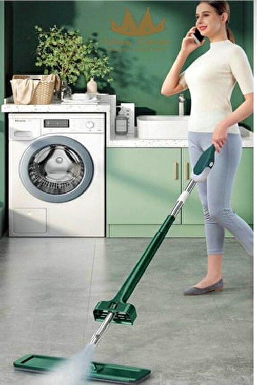 Kendinden Sıkmalı Sprey Mop Deterjan Hazneli Pratik Mop Set yedek bezli
