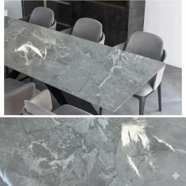 Avrupa gri mermer Desenli Mutfak Tezgah Üstü Fayans Kaplama Yapışkanlı Folyo 5 Metre