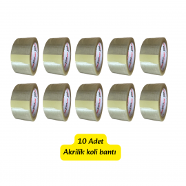 10 adet 45x100mt akrilik koli bandı akrilik kopmaz koli bantı ambalaj bantı şeffaf